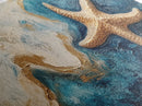 Starfish Painting, Coastal Wall Art, Ocean Art, Framed Canvas Print, Nautical Decor, Beach House Art, Blue and Green Wall Art