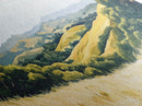 Rolling hills, countryside landscape, panoramic art, framed canvas print, rustic wall art, farmhouse art, sage green wall art