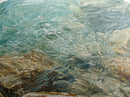 Crystal Clear Water, coastal painting, nautical wall art, beach house decor, ocean inspired art, Framed Canvas Print, blue and green wall art