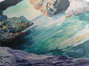 Hidden Sea Cave, nautical wall art, coastal decor, rustic wall art, moody art, Canvas Print, extra wide panoramic art