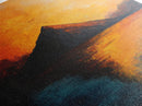 Volcano Eruption Landscape Framed Canvas Print Fiery Nature Wall Art Dramatic Sunset Mountain Scene Living Room Statement Piece