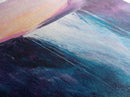 Waterfall Sunset, Moody Art, Mountain Painting, Landscape Painting, Pink Orange Wall Art, Above Couch Art, Canvas Print