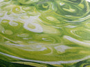 Abstract Green Swirl Painting, Modern Contemporary Wall Art, Nature Inspired Water Reflection, Trendy Office, Framed Canvas Print