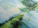 Tranquil, Marshland, Reflection, Nature, Framed Canvas Print, Living Room Wall Art, Impressionist Art, Serene Water Scene