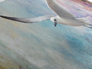 Seagull, Flight, Sky, Freedom, Canvas Print, Coastal Bird Art, Minimalist Nature Painting, Serene Wall Art, Neutral Home Decor