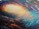 Hidden Cove, Cave Water Reflection, Mystical Wall Art, Framed Canvas Print, Fantasy Landscape, Dreamy Nature Scene, Moody Art, Deep Colors