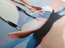 Surfboard Reflections, Beach Vibes, Modern Coastal Art, Surfing Aesthetic, Boho Home Decor, Framed Canvas Print, Watercolor Inspired