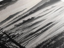 Misty Mountain Coast, Black and White Landscape Art, Modern Wall Decor, Framed Canvas Print, Minimalist Nature Art, Bedroom Wall Art
