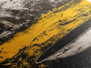 Abstract Yellow, Bold Modern Art, Textured Expressionist, High Contrast Decor, Contemporary Wall Accent, Framed Canvas Print