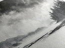 Monochrome Landscape Art, Misty Lake Canvas Print, Nature Wall Decor, Black and White Painting, Living Room Artwork, Framed Canvas Print