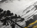 Foggy Pine Tree Art, Landscape Canvas Print, Black and White Painting, Autumn Wall Decor, Cabin Inspired Artwork, Framed Canvas Print