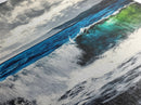 Ocean Waves, Blue and Green, Framed Canvas Print, Beach House Decor, Nautical Wall Art, Large Wall Art, Coastal Living, Modern Seascape