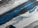 Ocean Waves, Moody, Blue, Coastal, Framed Canvas Print, Seascape Painting, Beach House Decor, Nautical Wall Art, Large Wall Art