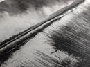 Marshland Landscape, Moody Black and White Art, Nature Wall Decor, Large Framed Canvas Print, Serene Wetlands Painting