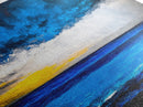 Ocean Waves, Deep Blue, Stormy Sky, Coastal Painting, Modern Seascape, Framed Canvas Print, Beach House Decor, Minimalist Wall Art