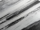 Black and White Waves, Ocean Painting, Dramatic Coastline, Minimalist Art, Framed Canvas Print, Modern Seascape, Contemporary Wall Art