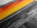Sunset Landscape, Rustic Fence, Fiery Sky Art, Bold Color Wall Art, Abstract Nature Scene, Canvas Print, Boho Home Decor