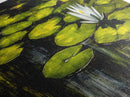 Water Lily Pond, Tranquil Nature Art, Green Botanical Art, Zen Wall Art, Framed Canvas Print, Office Decor, Relaxing Home Art, Spa Wall Art