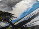 Stormy Landscape, Dramatic Tree Art, Coastal Wall Art, Nature Inspired Decor, Framed Canvas Print, Living Room Art, Moody Wall Art, Blue Tones
