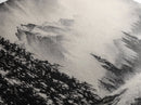 Mountain, Misty Landscape, Black and White, Forest, Framed Canvas Print, Large Wall Art, Minimalist Art, Modern Home Decor, Bedroom Wall Art