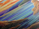 Mountain Canyon Sunset Water, Canvas Print, Sunset wall art, serene canyon lake painting, nature inspired hallway decor, boho peaceful print