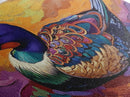 Vibrant Bird, Nature, Painting, Framed Canvas Print wildlife lover gift, boho bird wall art, hallway decor, tropical kitchen wall art