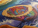 Pan Dulce, Ocean, Rocks, Sea, Canvas Print, Mexican sweet bread wall art, kitchen decor, dessert lover painting, bakery-inspired artwork