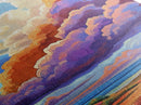 Majestic Cloudscape Art, Sunset Beach Painting, Bold Sky Print, Dreamy Nature Decor, Framed Canvas Print, Living Room Wall Art, surreal art