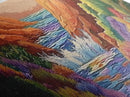 Canyon Stream Bloom, Colorful Desert River Scene, Vibrant Nature Painting, Framed Canvas Print, Southwest Living Room or Office Art