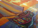 Sunset Sailboat Dream, Vibrant Ocean Painting, Nautical Coastal Wall Art, Canvas Print, Beach House Decor, Living Room Statement Piece