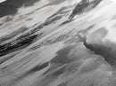 Glacier Trail, Snowy Valley, Black and White Mountain Art, Crevasse Texture, Canvas Print, Winter Landscape, Office Print, Entry Wall Art