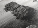 Coastal Rock, Ocean Tower, Nature Photography, Framed Canvas Print, Minimalist Wall Decor, Living Room Wall Art, Black and White Seascape