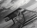 Lifeguard Tower, Beach Vibes, Ocean Escape, Dramatic Sky, Framed Canvas Print, Surf Shack Decor, Coastal Bedroom Wall Art, Minimal Beach Art