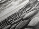 Coastal Stones, Rocky Shore, Sunrise Ocean, Black White Print, Framed Canvas Print Beach House Decor, Entryway Art, Nautical Minimalist Wall Art