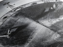 Industrial Ship, Black and White Boat, Urban Seascape, Moody Harbor, Canvas Print, Nautical Wall Art, Man Cave Art, Office Decor