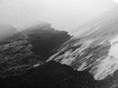 Foggy Cliffs, Moody Coast, Dramatic Seascape, Framed Canvas Print, Modern Dark Aesthetic Art, Minimalist Living Room Wall Decor