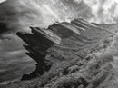 Desert Mesa, Dramatic Sky, Western Landscape, Cactus Field, Framed Canvas Print, Rustic Wall Art, Living Room Southwest Decor