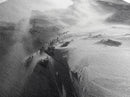 Snowy Peak, Windy Mountain, Winter Landscape, Framed Canvas Print, Black and White Art, Cabin Wall Decor, Moody Alpine Art, Rustic Wall Art