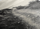 Coastal Cliff Path, Tranquil Trail, Black and White Landscape, Nature Lover Gift, Framed Canvas Print, Entryway Wall Art, Rustic Boho Art