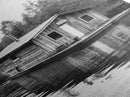 Floating Cabin, Lake House, Forest Reflection, Tranquil Waters, Framed Canvas Print, Bedroom Wall Art, Cabin Aesthetic, Rustic Nature Vibe