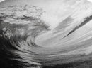 Ocean Wave Curl, Sea Barrel Art, Surf Power Print, Framed Canvas Print, Bathroom Wall Art, Modern Beach Decor, Black White Seascape