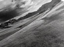 Mountain Valley, Stormy Sky, Western Landscape, Framed Canvas Print, Office Wall Art, Moody Nature Decor, Fall Art, Wilderness Style