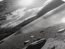 Ocean Shoreline, Serene Landscape, Coastal Photography, Canvas Print, Modern Nature Decor, Living Room Wall Art, Black and White Art