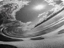 Wave Photography, Surfer Dream, Sea Curl Motion, Framed Canvas Print, Coastal Wall Art, Beach House Decor, Monochrome Ocean Style