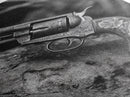Floral Engraved Revolver, Vintage Western Gun, Cowboy Detail Shot, Canvas Print, Man Cave Art, Rustic Americana Wall Style