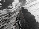 Desert Crack, Dramatic Sky, Harsh Terrain, Framed Canvas Print, Abstract Nature Photography, Rustic Office or Study Wall Art