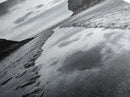 Ocean Reflection, Seaside Path, Moody Coastline, Canvas Print, Black and White Nature Photography, Modern Living Room Wall Art