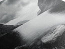 Mountain Lake, Nordic Fjord, Moody Water, Framed Canvas Print, Minimalist Wall Art, Serene Living Room Decor, Monochrome Nature Scene