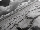 Cracked Earth, Storm Sky, Desert View, Framed Canvas Print, Dramatic Landscape Art, Modern Living Room Decor, Moody Minimalist Wall Art