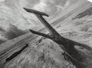Seaside Iron Anchor, Rustic Beach Print, Nautical Ocean Art, Framed Canvas Print, Moody Wall Decor, Coastal Living Room Art